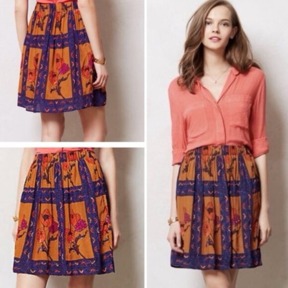 Anthropologie Maeve Beaded Persicum Floral Skirt Size M - Picture 5 of 13